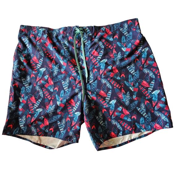 True Nation Men's Board Shorts with Blue Red Turquoise Surfboards Size 3XL - Picture 1 of 11